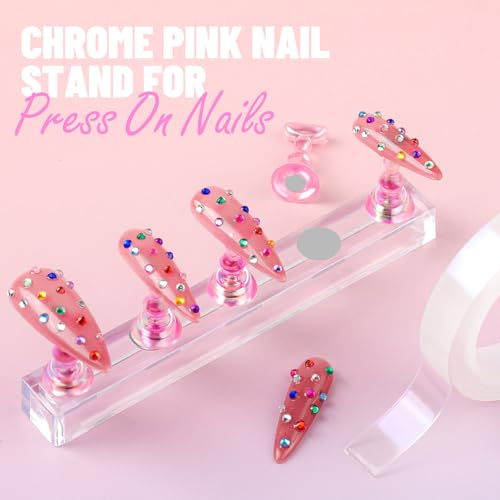 FANDAMEI Nail Art Brushes, Nail Art Kit with Nail Art Brush, Dotting Tools, Nail Rhinestones Pearls, Nail Charms and Gems, Nail Stickers for Women Decals, Nail Stand for Press on, Nail Design Kits - Thumbnail 5