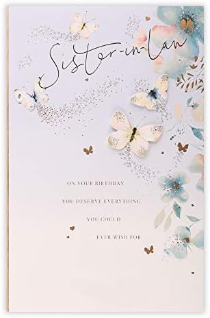 Clintons: Flowers & Butterflies Sister in Law Birthday Card 149x229mm, multi, 1167204