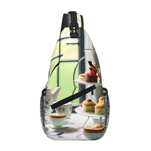 Bolsa de pecho cruzada ligera y elegante Afternoon Tea Print tejido suave