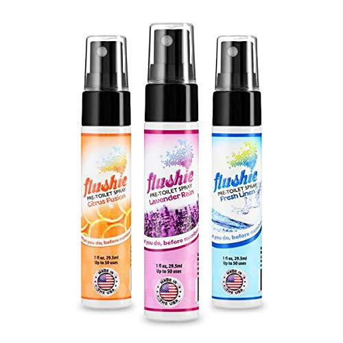 Flushie Pre-Toilet Sprays for Poop Travel Size Toiletries Bathroom Spray for Poop Spray for Toilet Deodorizer Traveling Essentials Poop deodorizer