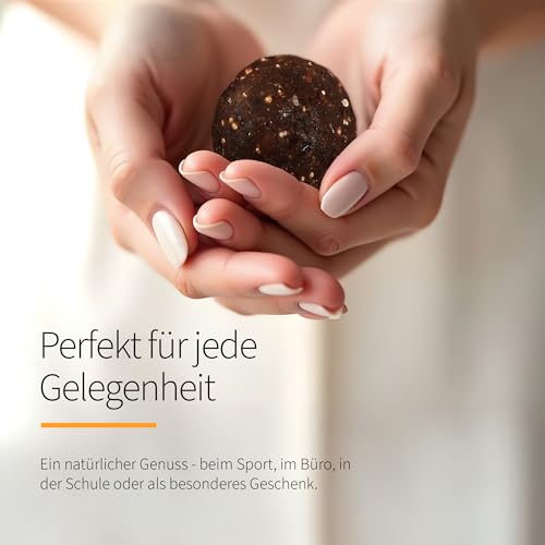 STARTKRAFT Brownie Balls Paleo - 150g Packung - Energy Balls ohne Zucker-Zusätze und mit Datteln - mit gekeimten Saaten und Superfoods - glutenfrei und laktosefrei - Pralinen