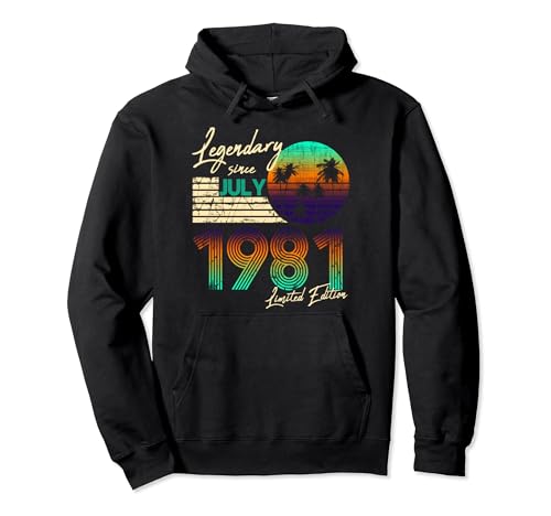 Nacido en 1981 en julio del regalo de cumpleaños 40 Sudadera con Capucha