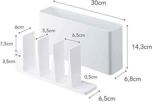 Yamazaki 8146 Tower Kitchen Tool & Cutting Board Holder White Steel/ABS Resin 30 x 6.8 x 14.3 cm