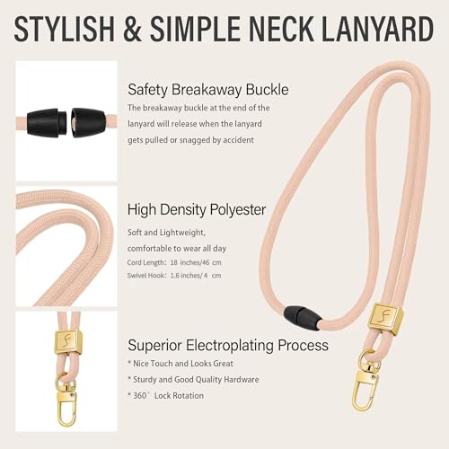 Fishent Cordão, cordão de pescoço bonito para chaves, crachás de identificação, cordão de professor,