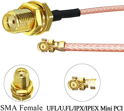 TUOLNK UFL SMA Coax Cable SMA Female to U.FL IPX IPEX RF Coaxial RG178 Pigtail Jumper Cable for WiFi Router Antenna Mini PCI to SMA Bulkhead Low Loss Extender Cable 12inch (30cm) 5 Pack