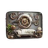 Steampunk Style 3D Rendering Laptop Sleeve Shockproof Case Slim, Lightweight, Portable Protective Travel Carrying for 12 inch