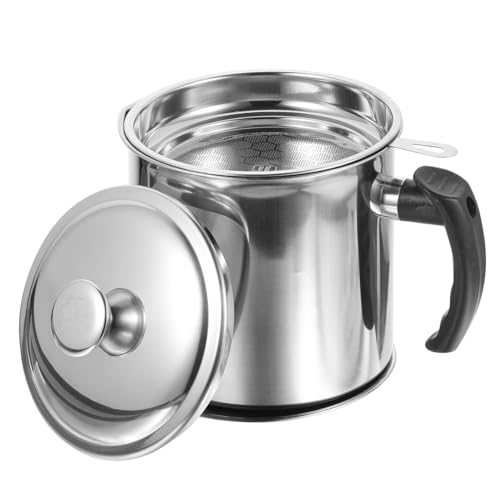 OFFSCH Lata Grasa Cocina Recipiente Almacenar Aceite Olla Separadora Grasa Colador Aceite Acero Inoxidable Recipiente Gran Capacidad
