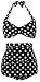 Angerella Womens Swimwear Vintage Polka Dot High Waisted Swimsuits Bathing Suits Black US6-8=Tag Size L