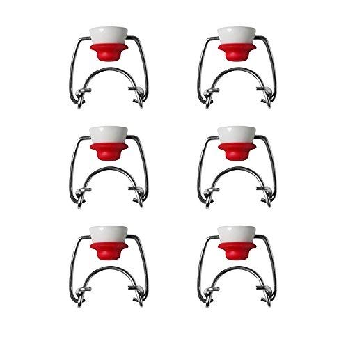 Ceram-Seal Ceramic Cap Replacement Caps for Pratico Kitchen Secure Swing 16 oz Swing Top Style Bottles - 6 Pack