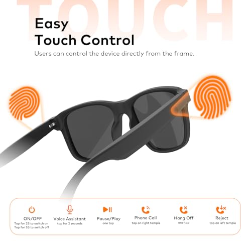 Image of itel Glide Smart Glasses for Men, Women| Open-Ear Audio with Smart Directional Speakers | Bluetooth v5.4 | Touch Control for Music, Calls & Voice Assistant | Up to 5 Hours Playtime| Magnetic Charging