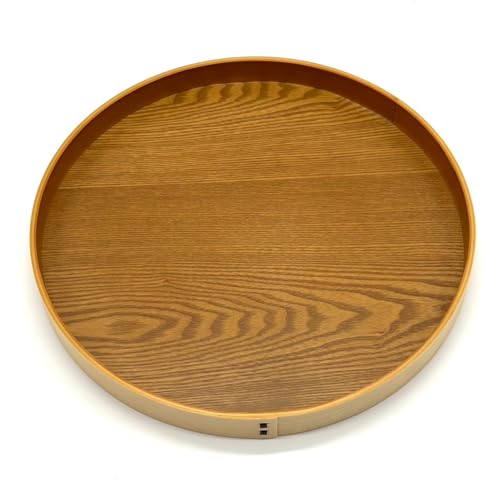 山家漆器店 丸盆 5色 曲げわっぱ 27cm 9寸 トレー トレイ 白木 tray お盆 プレート カフェ ランチョンマット おしゃれ cafe 和食 朝食 ランチ (ライトブラウン)