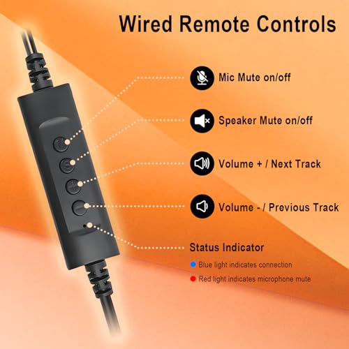 Écouteurs USB avec microphone pour PC et Mac avec commande muet - 3