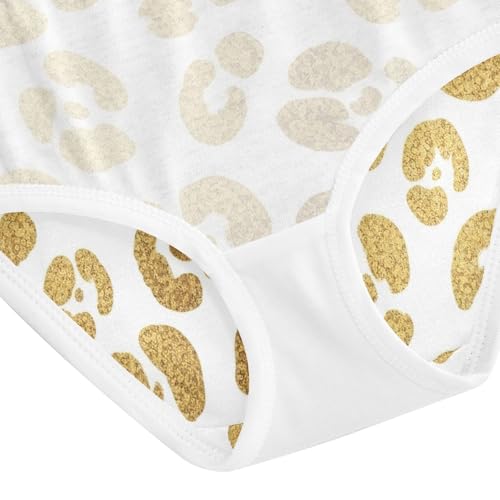 Gold Leopard Spots White Underwear Toddler Girl, Underwear Girls, 2T–8 Years4