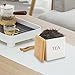 JIABEIUS 3 Pack 16oz Tea Sugar Coffee Container Set, Kitchen Canister Tins with Bamboo Lids, Stackable Storage Jar Suitable for Coffee Beans, Tea, Sugar, Flavourings, Cereals, Snacks