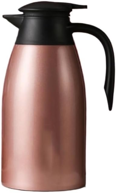 HBJWOV 2L Stainless Steel Vacuum Insulated Jug Thermal Carafe Wall Insulation Pot for Household Coffee Juice Milk Tea Beverages