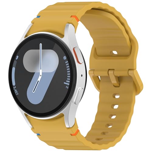 Nacorulu for Samsung Galaxy Watch 7 Band,20mm Silicone Replacement Strap for Samsung Galaxy Watch 7 6 5 4 FE (Yellow)