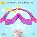 Kids Goggles for Swimming 2 Pack No Leaking Anti-Fog Outer Eye Fit with Wide View UV Protection Crystal Clear Watertight Swim Goggles with nose cover Suitable for Children Youth Boys Girls Age 3 to 14