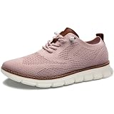 Wearbreeze Shoes for Men,Business Casual Shoes Mens,Comfortable Urban Dress Shoe for Men,Oxfords Mesh Sneakers,Breathable Upper Footwear,Lace-Up Lightweight Tennis Walking Shoe Pink