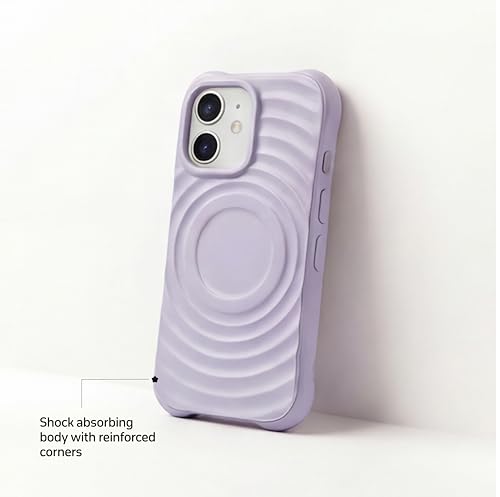 Image of amazon basics Shockproof Case for iPhone 11 | Ripple Pattern | Camera Protection | Protective Cover with Enhanced Grip & Wireless Charging Support - Light Purple