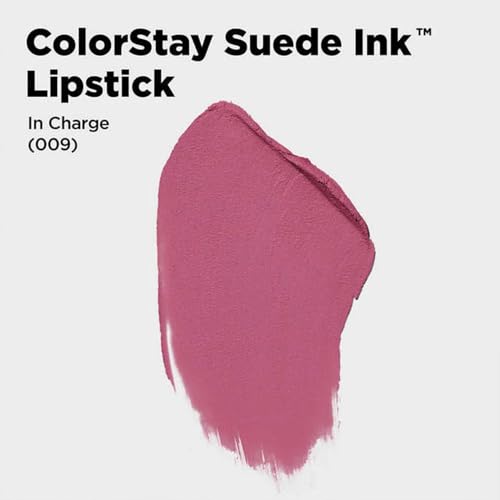 Image of REVLON ColorStay Suede INK Lipstick, Waterproof, Longwear, Transfer proof, Antioxidant-rich Vitamin E, With Vegan Formula made without parabens, In Charge - 009 (Pack of 2)