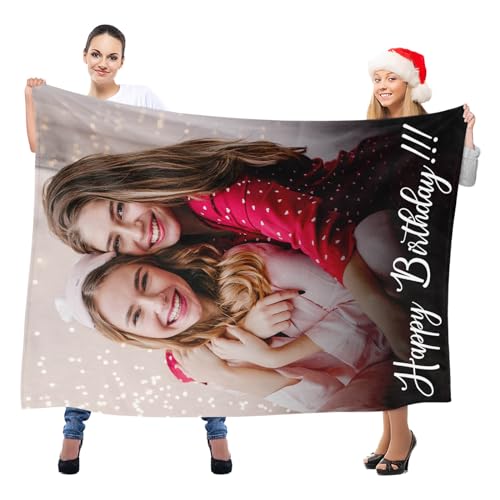 Image of inkArts Custom Blanket with Photo, Personalized Blanket, Customized Photo Blankets, Customizable Picture Blankets, Personalized Birthday Photo Gifts for Women & Men