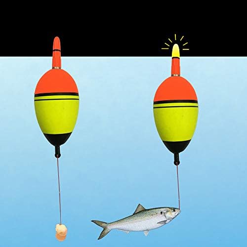 Smart Kingfisher 2PCS EVA Fishing Float Fish Bite Alarm When Fish Bite Bait The LED Light Turns ON Automatically Night Fish Electronic Buoy Strike Indicator Alert Bobber 2PCS