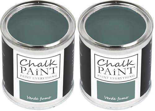 Chalk Paint Everything® – Pintura tiza Verde Fumo vuelva a dar color fácilmente todo tipo de material sin lijar (250 ml) (Paquete de 2)