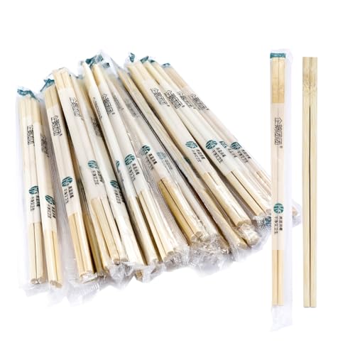 Zemcxney Disposable Chopsticks, 50 Sets - UV Treated Premium Bamboo, Individually Wrapped for Sushi, Chinese, Japanese, and Asian Food