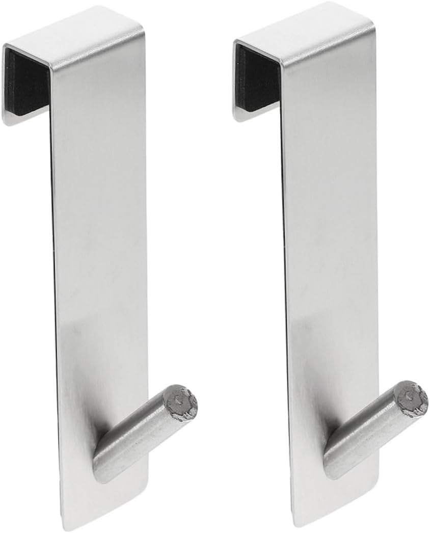 Veemoon 2pcs Bathroom Door Hook Metal Clothes Hangers Black Towel Rail ...