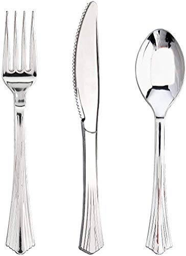 Zuvo Wegwerp Herbruikbaar Bestek, Zilver, Één MAAT