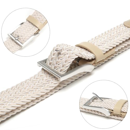 Image of Men's Stretch Braided Elastic Woven Canvas Golf Belt, multicolor,1 3 /8 inch