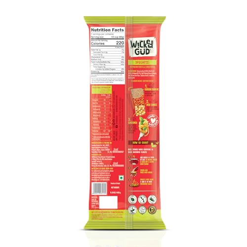 Image of WickedGud Spaghetti Pasta Semolina Wheat 400gm (Pack of 3)