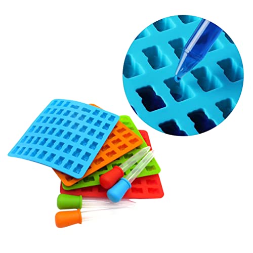Moules silicone ours chocolat Mipcase avec 4 compte-gouttes pour bonbons