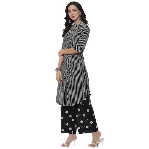Image of BIBA Women Cambric Straight Printed Suit Set