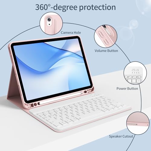 GKABXY Hülle mit Tastatur für iPad A16 11/10 Generation 2025/2022, 11/10.9" – Ansicht 3