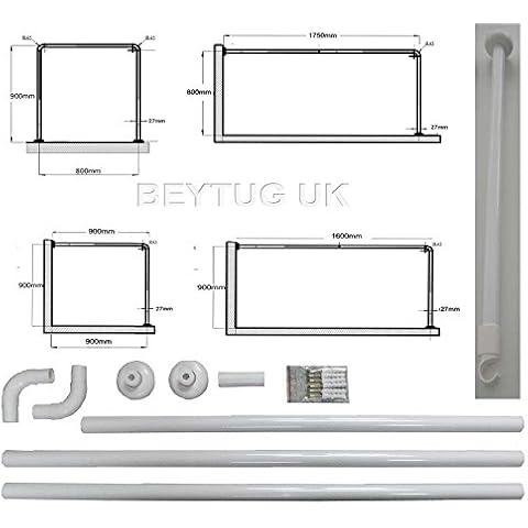 Universal White Shower Curtain Rail/Rod Cover
