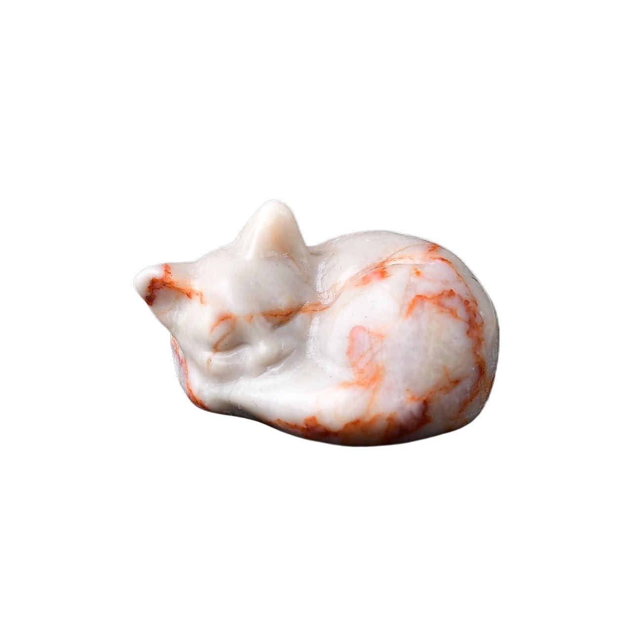 HUFFA Natural Crystal Carved Cat Figurine - Unique Decorative Gemstone Cat Sculpture for Home and Office Décor