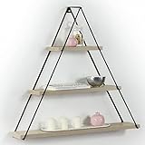 Estantería Triangular de Madera 74 cm con Tres estantes Color Roble - Moset
