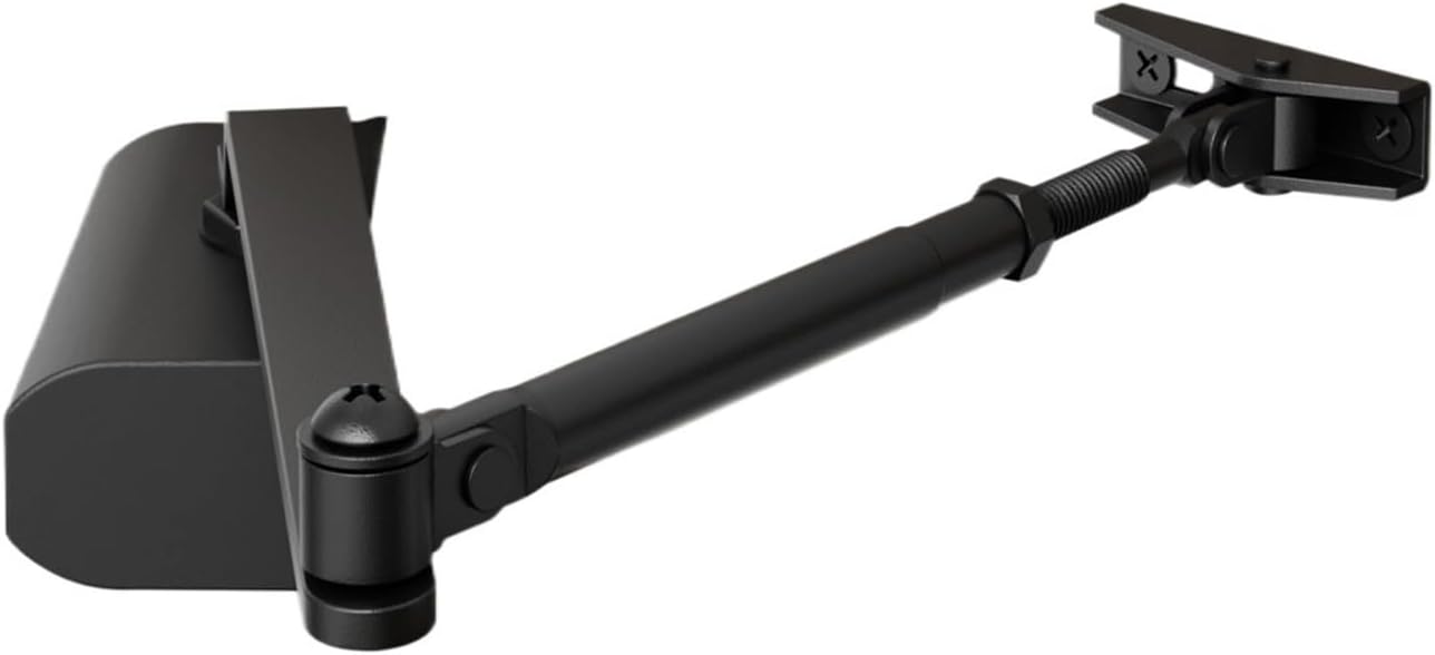 Door Closer Commercial or Residential Use Automatic Hydraulic Buffer Cast Aluminum for Door Weights 100/150/ 187/330 Lbs(265lbs Black)