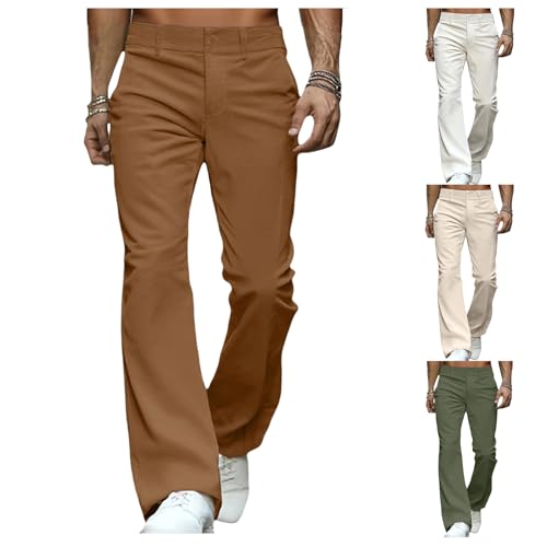 Men's Corduroy Pants Solid Color Flared Legs Trousers Slim Fit Comfort Pants Lightweight Fashion Business Trousers4