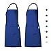 Produktbild esonmus Schürze Kochschürze Küchenschürze 2 Set mit 2 Taschen Latzschürze kochschürze für Frauen Männer Chef verstellbarem Nackenband (Blau)