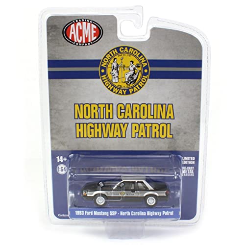 Greenlight 1/64 1993 Ford Mustang SSP North Carolina Patrol miniatura 6