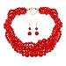MeliMe CIOOU Womens Imitation Pearl Twisty Chunky Bib Necklace Chokers for Wedding Party