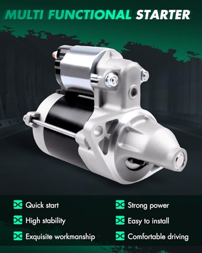 Image of SCITOO Starter Motor 18404 SND0132 VBombardier Sarasota 1000 2005 for JOHN DEERE AMT622 Transporter 1988-1990 AMT626 Transporter 1990-1992 Bunker Field Rake 1200 1200A 0.3kW /12V CW 9-Tooth Spline