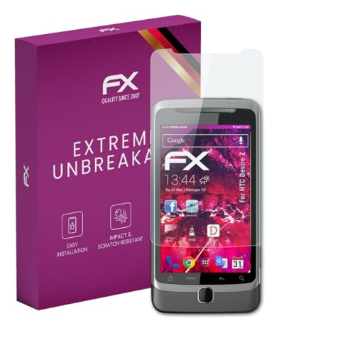 atFoliX Plastic Glass Protective Film compatible with HTC Desire Z Glass Protector, 9H Hybrid-Glass FX Screen Protector