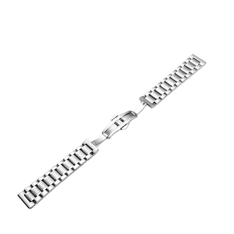 BrightBulb Correa de Acero Inoxidable 5 Cuentas Pulsera de Metal de Repuesto Inteligentes Relojes Accesorios-Plata Oro Rosa 15mm