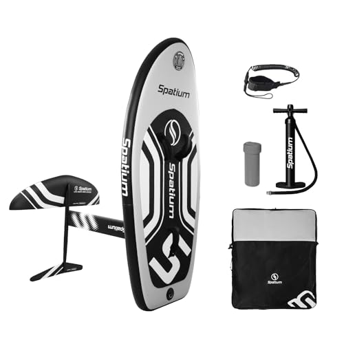 Spatium Unpowered Hydrofoil Boards Inflatable Foil Board Foiling Surfing with F200 Foil Boarding Without Motor,Light Grey 150L Hydro Foil Board with F200 Foil