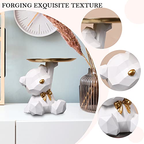 Kronen-Löwen Statue Aus Harz | Weiße Tier-Skulptur Nordischer Stil 18 Cm