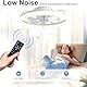 50cm Deckenventilator Mit Beleuchtung 48W 220V Dimmbare Deckenleuchte Mit Fernbedienung Und APP 6 Geschwindigkeiten Lampe Mit Ventilator Timer Schlafzimmer Wohnzimmer Schwarz