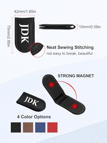 PiercingJ Custom Magnetic Leather Money Clip Slim Personalized Engraved Initials Credit Cards Clips For Him Men Father's Day3